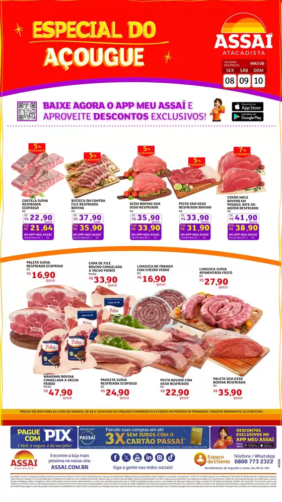 Catálogo Assaí Atacadista | Encarte Assaí Atacadista 46988-74 | 2026-05-08T00:00:00.000Z - 2026-05-10T00:00:00.000Z