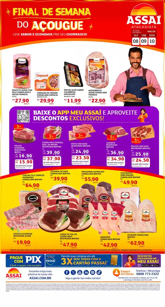 Catálogo Assaí Atacadista em Barra dos Coqueiros | Encarte Assaí Atacadista 47002-442 | 2026-05-08T00:00:00.000Z - 2026-05-10T00:00:00.000Z