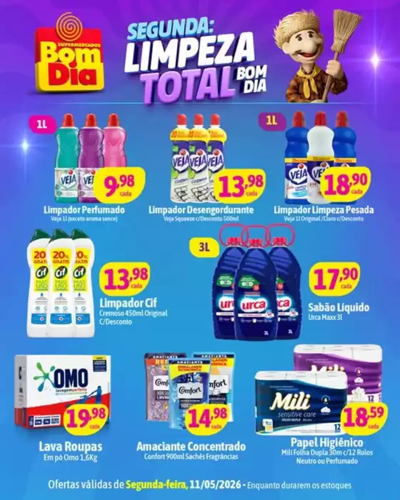 Catálogo Supermercados Bom Dia | SEGUNDA É DIA DE LIMPEZA | 2026-05-11T00:00:00.000Z - 2026-05-11T00:00:00.000Z