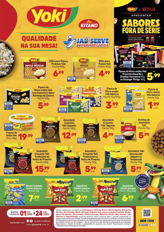 Catálogo Supermercados Jaù Serve em Jacinto | Yoki | 2026-05-12T00:00:00.000Z - 2026-05-24T00:00:00.000Z