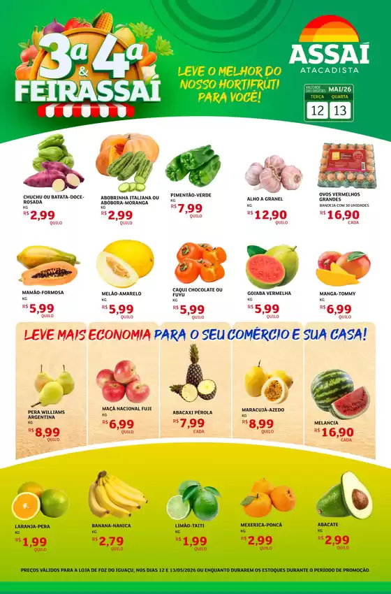 Catálogo Assaí Atacadista | Encarte Assaí Atacadista 47080-352 | 2026-05-12T00:00:00.000Z - 2026-05-13T00:00:00.000Z