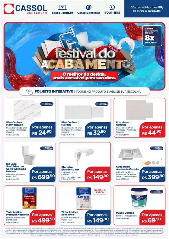 Catálogo Cassol | Ofertas especiais para você | 2026-05-11T00:00:00.000Z - 2026-05-17T00:00:00.000Z