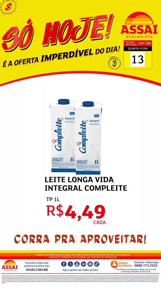 Catálogo Assaí Atacadista | Encarte Assaí Atacadista 47285-822 | 2026-05-13T00:00:00.000Z - 2026-05-13T00:00:00.000Z