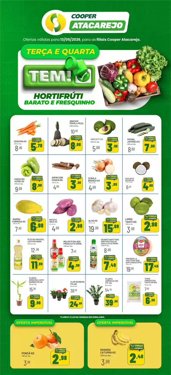 Catálogo Cooper | OFERTAS HORTIFRUTI COOPER ATACAREJO | 2026-05-13T00:00:00.000Z - 2026-05-13T00:00:00.000Z