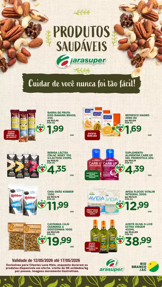 Catálogo Araújo Supermercados | EXCLUSIVA SAUDÁVEIS | 2026-05-12T00:00:00.000Z - 2026-05-17T00:00:00.000Z