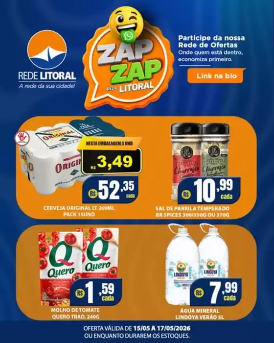 Catálogo Rede Litoral de Supermercados | Zap Zap  | 2026-05-15T00:00:00.000Z - 2026-05-17T00:00:00.000Z