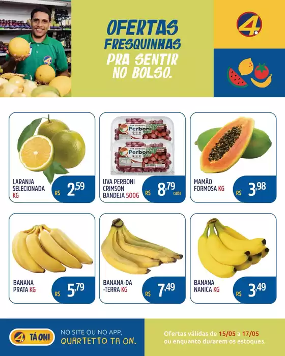 Catálogo Quartetto Supermercados | Encarte Quartetto Supermercados | 2026-05-15T00:00:00.000Z - 2026-05-17T00:00:00.000Z