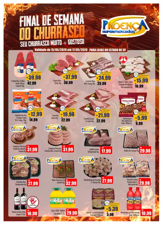 Catálogo Proença Supermercados | FINAL DE SEMANA DO CHURRASCO SP 15 A 17-05-SP | 2026-05-15T00:00:00.000Z - 2026-05-17T00:00:00.000Z