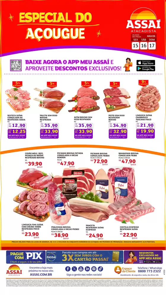 Catálogo Assaí Atacadista | Encarte Assaí Atacadista 47233-74 | 2026-05-15T00:00:00.000Z - 2026-05-17T00:00:00.000Z