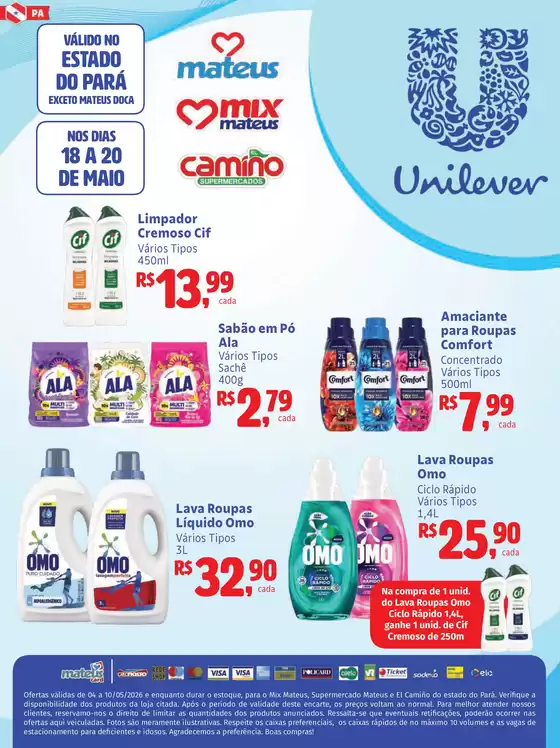 Catálogo Supermercados Mateus | Exclusivo Unilever | 2026-05-18T00:00:00.000Z - 2026-05-20T00:00:00.000Z