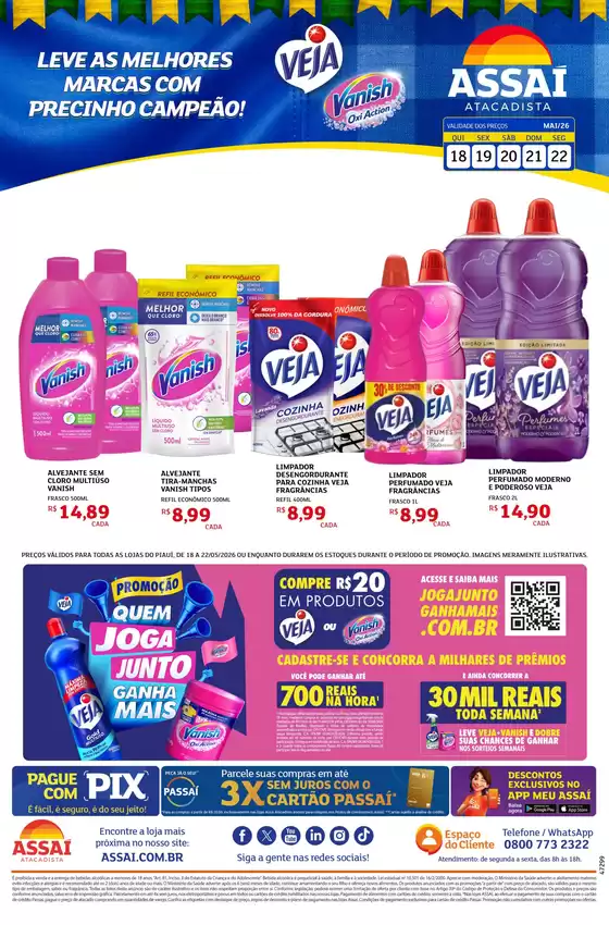 Catálogo Assaí Atacadista | Encarte Assaí Atacadista 47299-102 | 2026-05-18T00:00:00.000Z - 2026-05-22T00:00:00.000Z