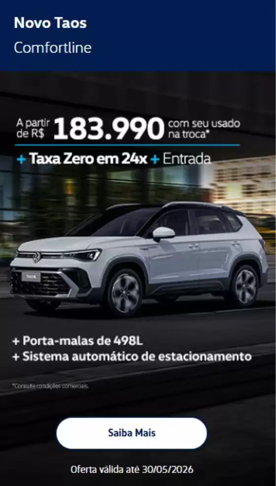 Catálogo Volkswagen em Avaré | Ofertas Volkswagen | 2026-05-19T00:00:00.000Z - 2026-05-31T00:00:00.000Z