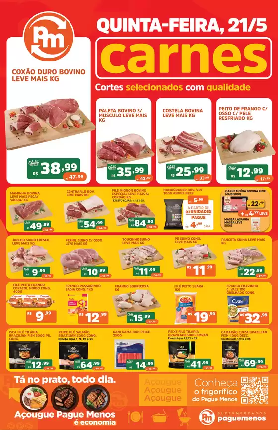 Catálogo Supermercados Pague Menos | Tabloide carnes digital zCK1exk | 2026-05-21T00:00:00.000Z - 2026-05-21T00:00:00.000Z