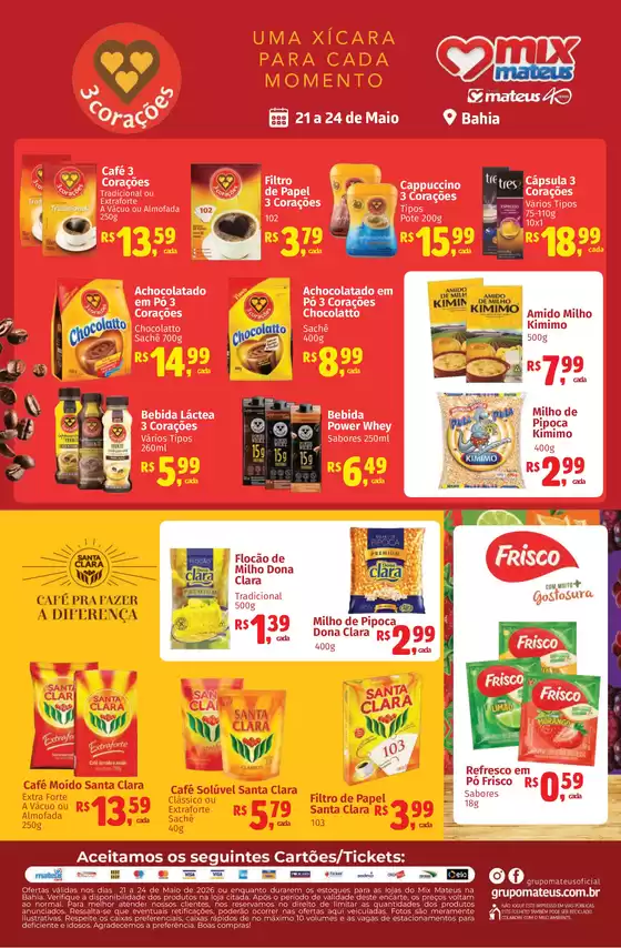 Catálogo Supermercados Mateus | Exclusivo 3 corações | 2026-05-21T00:00:00.000Z - 2026-05-24T00:00:00.000Z