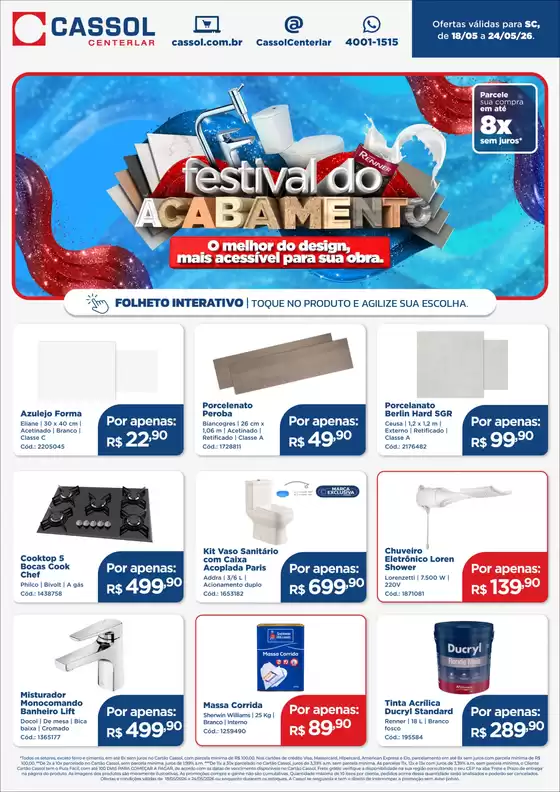Catálogo Cassol | Encarte Cassol | 2026-05-18T00:00:00.000Z - 2026-05-24T00:00:00.000Z