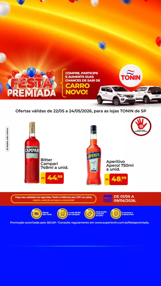 Catálogo Tonin Superatacado em Eunápolis | FESTA PREMIADA | 2026-05-01T00:00:00.000Z - 2026-06-09T00:00:00.000Z