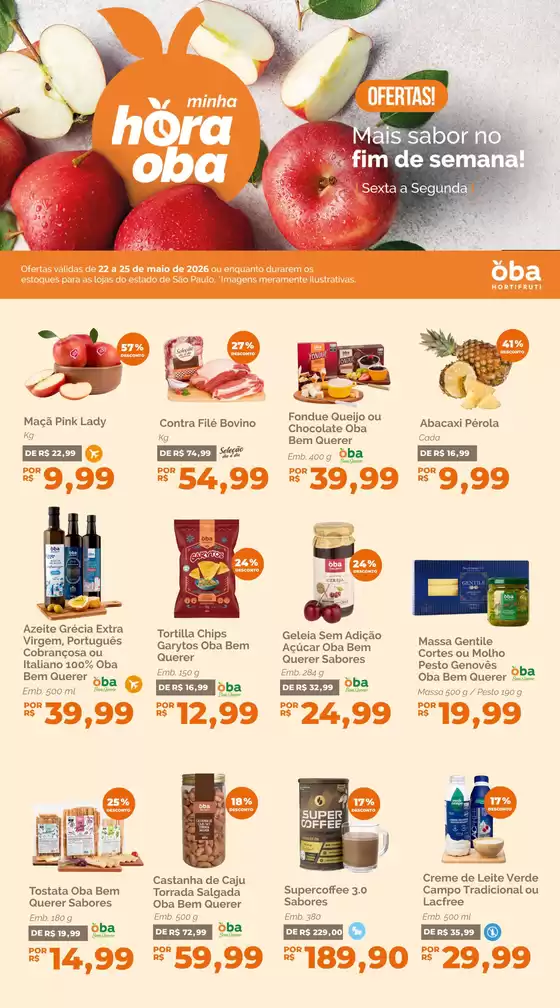 Catálogo Oba Hortifruti | Descontos e promoções | 2026-05-22T00:00:00.000Z - 2026-05-25T00:00:00.000Z