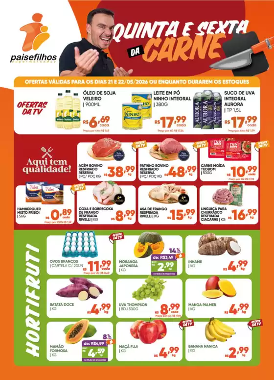 Catálogo Pais e Filhos Supermercados | Encarte Pais e Filhos Supermercados | 2026-05-21T00:00:00.000Z - 2026-05-22T00:00:00.000Z