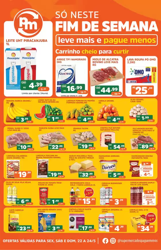 Catálogo Supermercados Pague Menos | Tabloide fds rede bXE6AEF | 2026-05-22T00:00:00.000Z - 2026-05-24T00:00:00.000Z