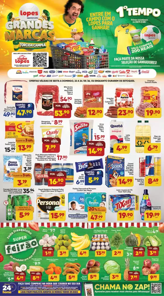 Catálogo Lopes Supermercados | GRANDES MARCAS - TORCIDA CAMPEÃ LOPES - | 2026-05-22T00:00:00.000Z - 2026-05-24T00:00:00.000Z