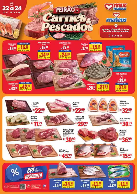 Catálogo Supermercados Mateus | Feirão das Carnes e Pescados | 2026-05-22T00:00:00.000Z - 2026-05-24T00:00:00.000Z