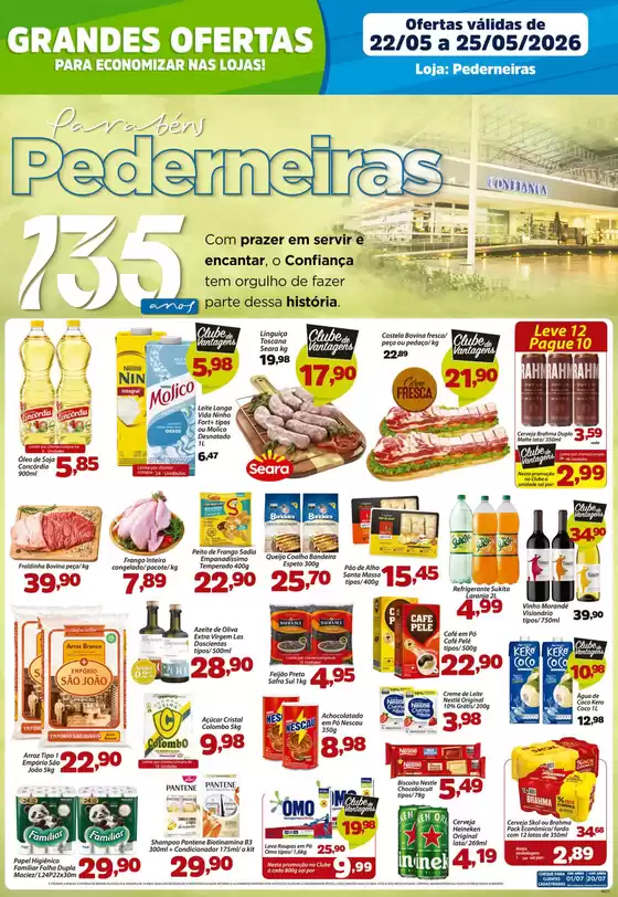 Catálogo Confiança Supermercados | Tabloide pederneiras 2205 2026 WPP | 2026-05-22T00:00:00.000Z - 2026-05-25T00:00:00.000Z