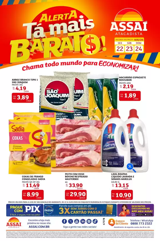Catálogo Assaí Atacadista | Encarte Assaí Atacadista 47378-161 | 2026-05-22T00:00:00.000Z - 2026-05-24T00:00:00.000Z