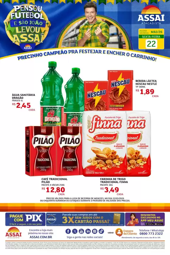 Catálogo Assaí Atacadista | Encarte Assaí Atacadista 46955-869 | 2026-05-22T00:00:00.000Z - 2026-05-22T00:00:00.000Z