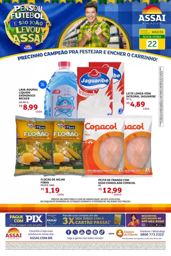 Catálogo Assaí Atacadista | Encarte Assaí Atacadista 46955-875 | 2026-05-22T00:00:00.000Z - 2026-05-22T00:00:00.000Z