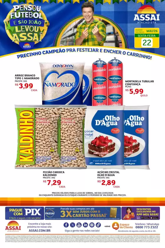 Catálogo Assaí Atacadista | Encarte Assaí Atacadista 46955-874 | 2026-05-22T00:00:00.000Z - 2026-05-22T00:00:00.000Z