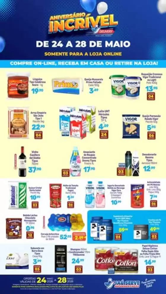 Catálogo Supermercados Jaù Serve | NIVERSÁRIO INCRÍVEL | 2026-05-25T00:00:00.000Z - 2026-05-28T00:00:00.000Z