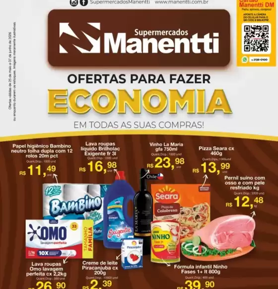 Catálogo Supermercados Manentti | Ofertas para Fazer Economia | 2026-05-26T00:00:00.000Z - 2026-06-07T00:00:00.000Z