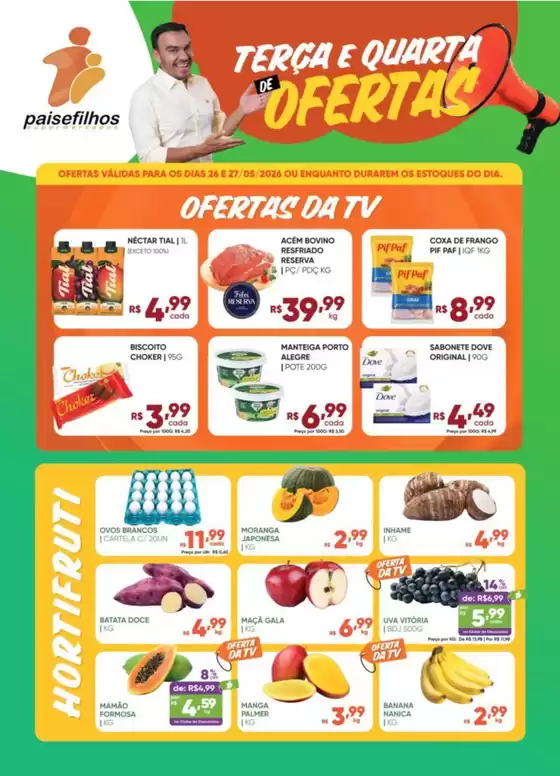 Catálogo Pais e Filhos Supermercados | Encarte Pais e Filhos Supermercados | 2026-05-26T00:00:00.000Z - 2026-05-27T00:00:00.000Z