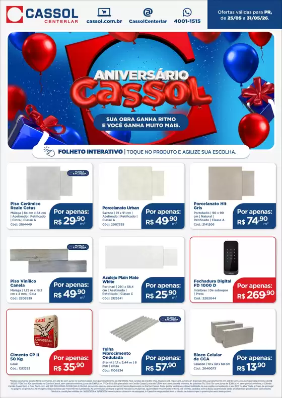 Catálogo Cassol | Novas ofertas para descobrir | 2026-05-25T00:00:00.000Z - 2026-05-31T00:00:00.000Z