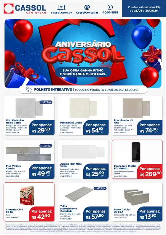Catálogo Cassol | Economize agora com nossas ofertas | 2026-05-25T00:00:00.000Z - 2026-05-31T00:00:00.000Z