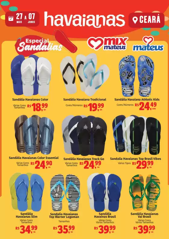 Catálogo Supermercados Mateus em Aracaju | Especial havaianas | 2026-05-27T00:00:00.000Z - 2026-06-07T00:00:00.000Z