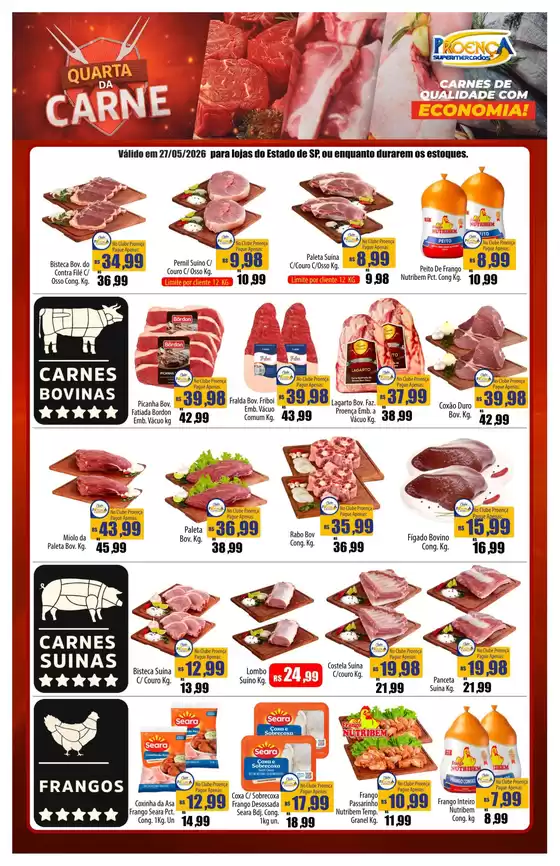 Catálogo Proença Supermercados | Quarta da Carne SP 27-05-2026 | 2026-05-27T00:00:00.000Z - 2026-05-27T00:00:00.000Z