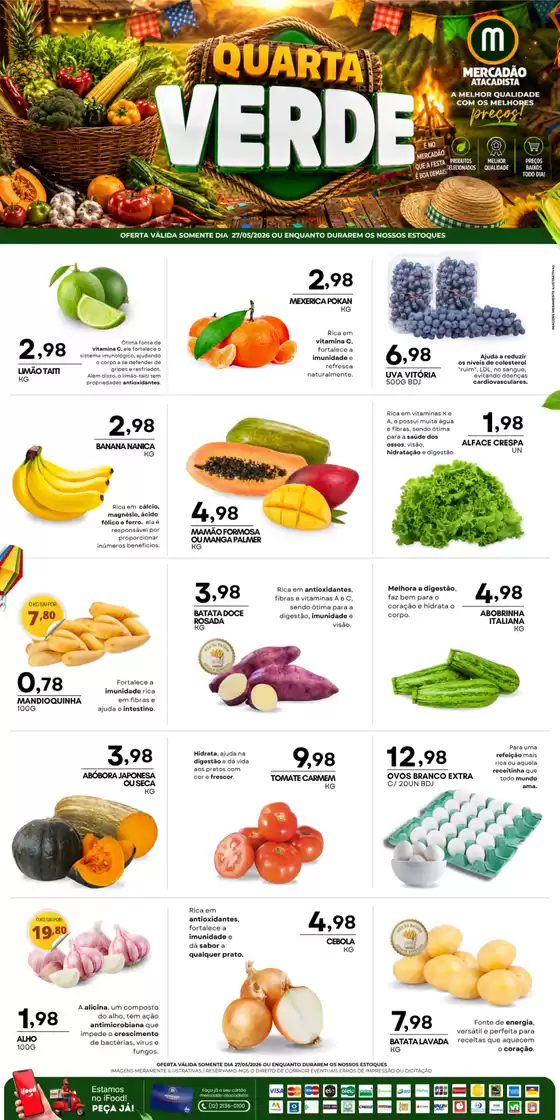 Catálogo Mercadão Atacadista em Serra | Quarta Verde - Hortifruti | 2026-05-27T00:00:00.000Z - 2026-05-27T00:00:00.000Z