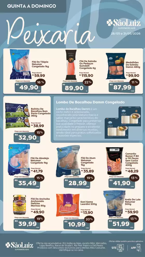 Catálogo Mercadinhos São Luiz | Peixaria | 2026-05-28T00:00:00.000Z - 2026-05-31T00:00:00.000Z