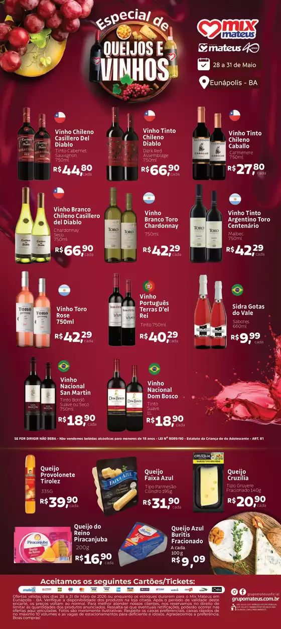 Catálogo Supermercados Mateus | Queijos e Vinhos | 2026-05-28T00:00:00.000Z - 2026-05-31T00:00:00.000Z