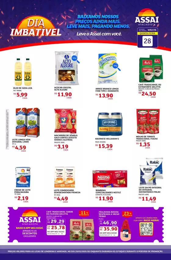 Catálogo Assaí Atacadista | Encarte Assaí Atacadista 46290-119 | 2026-05-28T00:00:00.000Z - 2026-05-28T00:00:00.000Z
