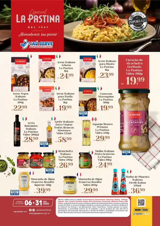 Catálogo Supermercados Jaù Serve | Especial LA PASTINA | 2026-05-29T00:00:00.000Z - 2026-05-31T00:00:00.000Z