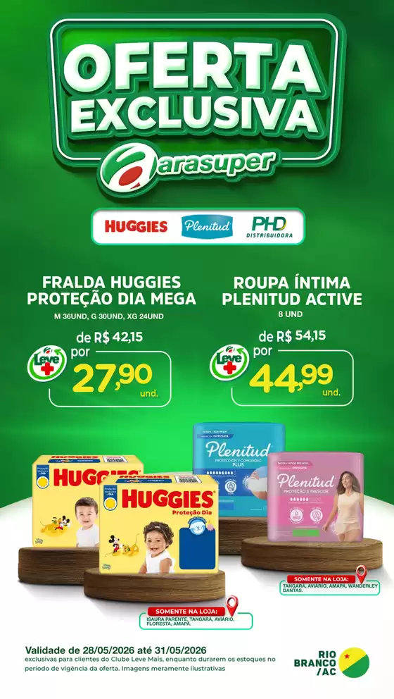 Catálogo Araújo Supermercados | OFERTA HUGGIES E PLENITUD | 2026-05-28T00:00:00.000Z - 2026-05-31T00:00:00.000Z