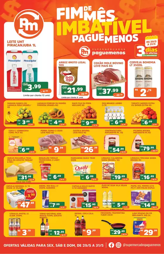 Catálogo Supermercados Pague Menos | Tabloide fmi digital compressed | 2026-05-29T00:00:00.000Z - 2026-05-31T00:00:00.000Z