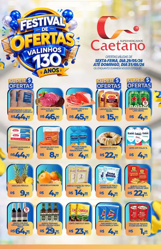 Catálogo Supermercados Caetano | Festival De Ofertas | 2026-05-29T00:00:00.000Z - 2026-05-31T00:00:00.000Z