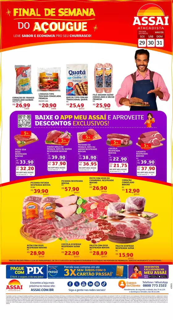 Catálogo Assaí Atacadista | Encarte Assaí Atacadista 47015-64 | 2026-05-29T00:00:00.000Z - 2026-05-31T00:00:00.000Z