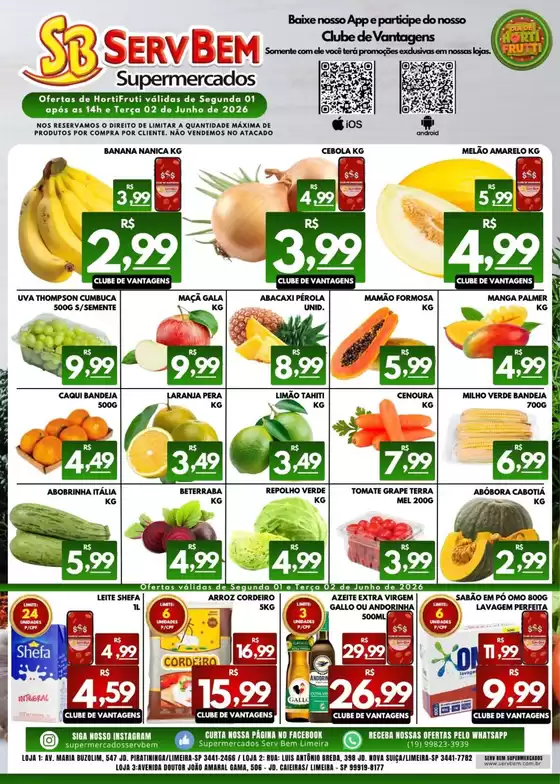 Catálogo ServBem | Melhores ofertas para todos os caçadores de pechinchas | 2026-06-01T00:00:00.000Z - 2026-06-02T00:00:00.000Z
