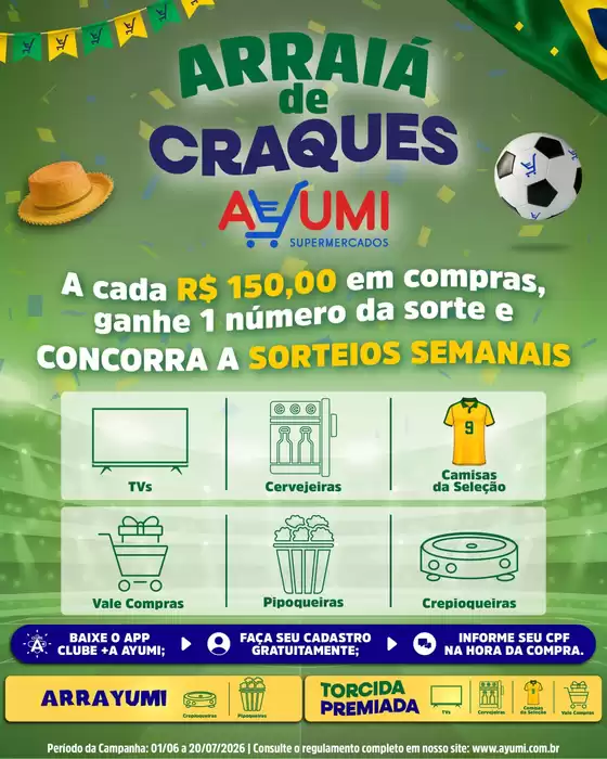 Catálogo Ayumi Supermercados | Encarte Ayumi Supermercados | 2026-06-01T00:00:00.000Z - 2026-07-20T00:00:00.000Z