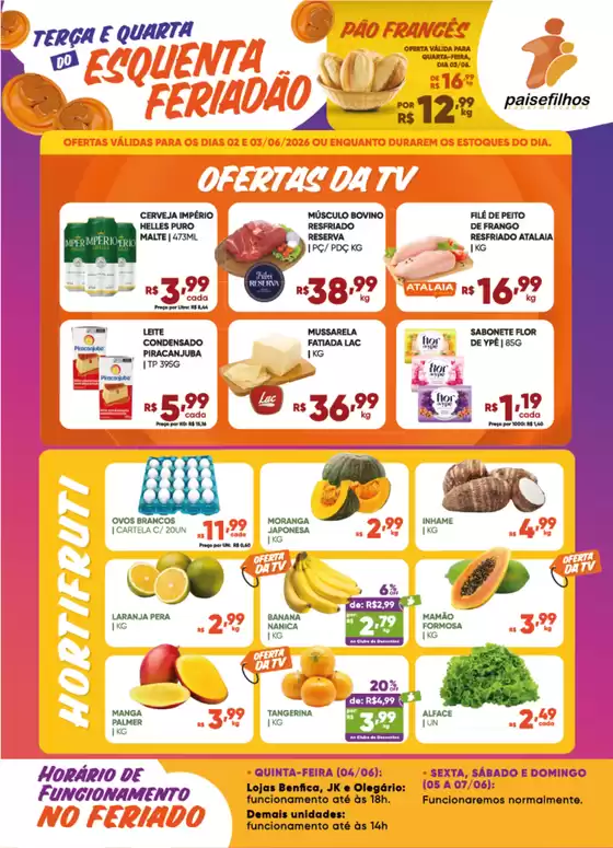 Catálogo Pais e Filhos Supermercados | Encarte Pais e Filhos Supermercados | 2026-06-02T00:00:00.000Z - 2026-06-03T00:00:00.000Z
