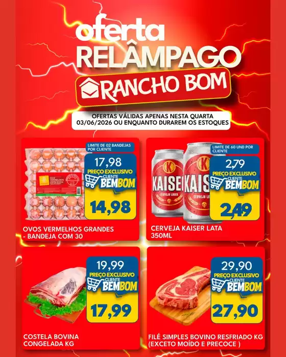 Catálogo Rancho Bom Supermercados | Melhores ofertas para todos os caçadores de pechinchas | 2026-06-03T00:00:00.000Z - 2026-06-03T00:00:00.000Z